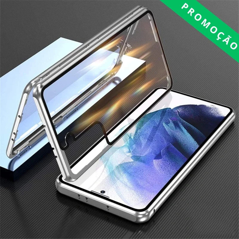 Case Samsung de Proteção Dupla C/ Vidro Temperado 360º - Protection Glass super oferta relampago (apenas hoje) compre no pix ou cartão e leve um brinde