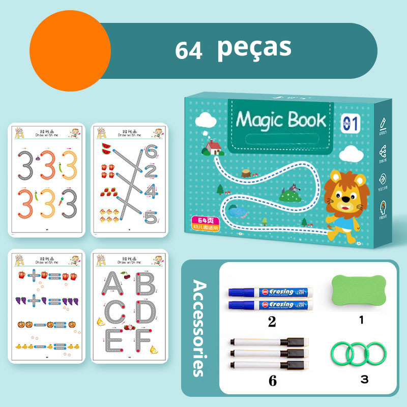 Caderno de Traço e Desenho Infantil - MagicBook